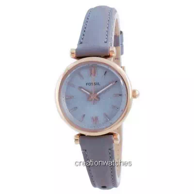 Fossil Carlie Mini Grey Dial Leather Quartz ES5068 Reloj para mujer