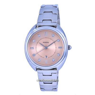Fossil Gabby Crystal Accents Rose Gold Tone Dial Cuarzo ES5146 Reloj para mujer