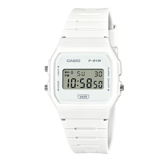 Casio Pop Digital Bio-Based White Resin Strap Quartz F-91WB-7A Unisex Watch