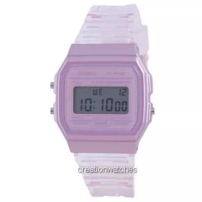 Reloj unisex Casio Youth Pink Resin Digital F-91WS-4 F91WS-4