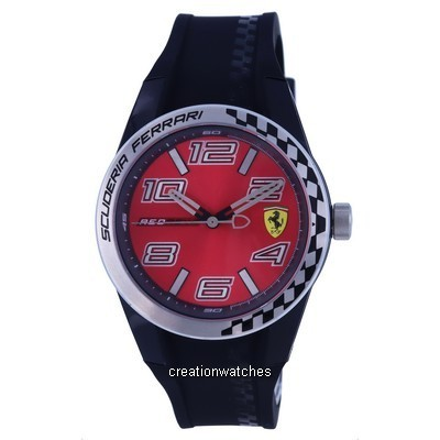 Ferrari Scuderia Redrev-T silicona esfera roja cuarzo F0830335.G Watch de Men es