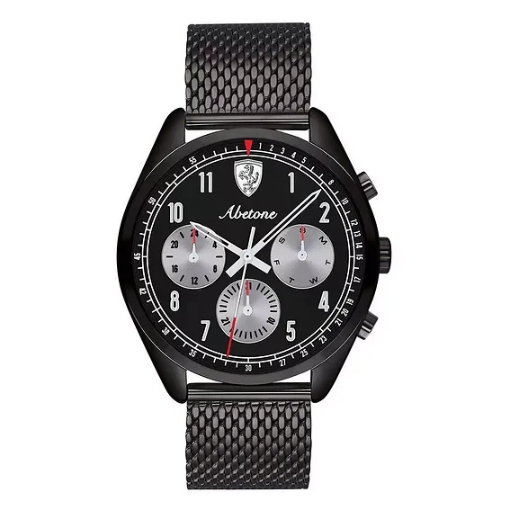Ferrari Scuderia Abetone Black Dial Stainless Steel Quartz 0830573 Men's Watch