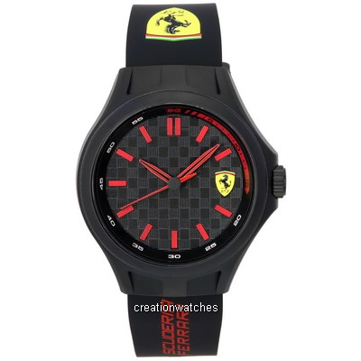 Scuderia Ferrari Pit Crew สายซิลิโคน Black dial Quartz 0830643 นาฬิกาข้อมือผู้ชาย
