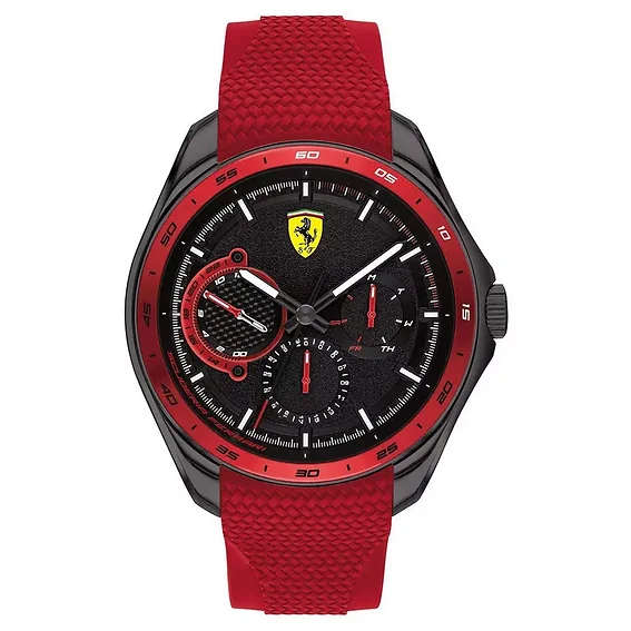 Ferrari Scuderia Speedracer Black Dial Silicon Band Quartz 0830681 Men's Watch