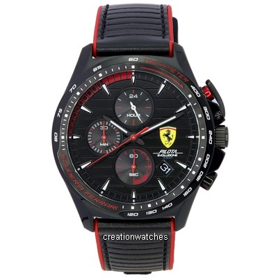 Scuderia Ferrari Pilota Evo Turbo chronograph สีดำ dial ควอตซ์ 0830849 นาฬิกาข้อมือผู้ชาย