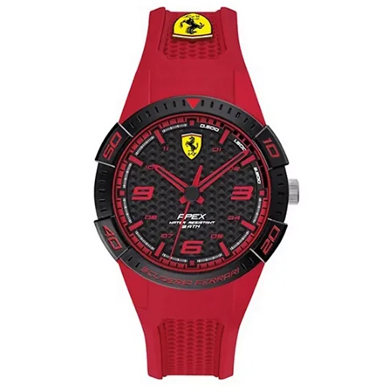 Ferrari Scuderia Apex Black Dial Silicon Band Quartz 0840037 Unisex Watch