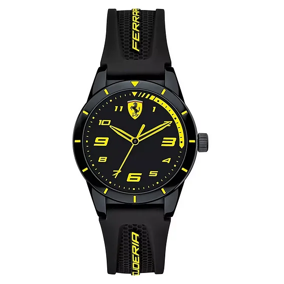Ferrari Scuderia Redrev Black Dial Silicon Band Quartz 0860009 Kids Watch