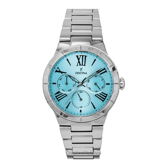 Festina Boyfriend Stainless Steel Multifunction Ice Blue Dial Quartz F16716-4 Women's Watch