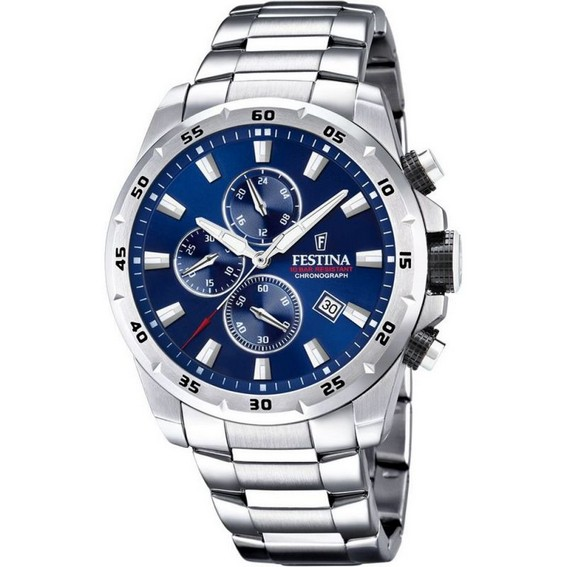 Reloj Festina Sport Cronógrafo de acero inoxidable con esfera azul y cuarzo F20463-2 100M para hombre