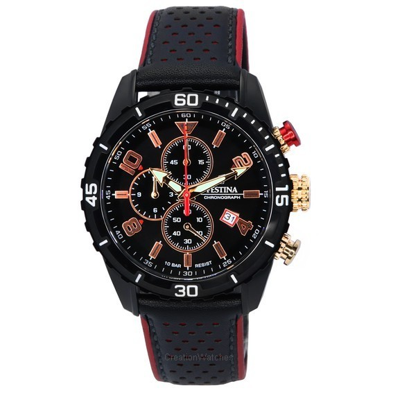 Relógio masculino Festina Sport Chronograph Black Dial Quartz F20519-4 F205194 100M