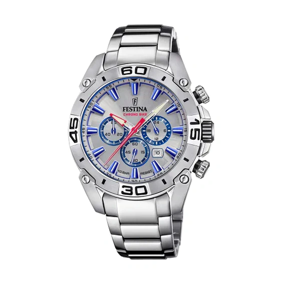 Festina Chrono Bike Chronograph Stainless Steel Grey Dial Quartz F20543-1 100M Men's Watch