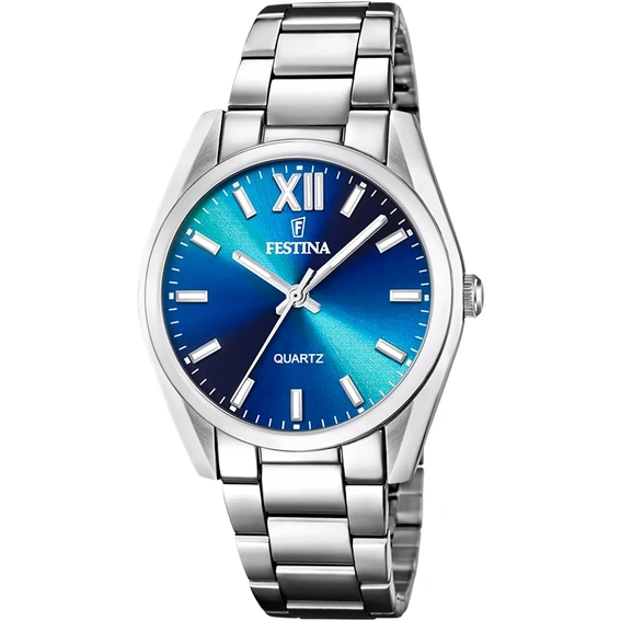 Festina Alegria Aço Inoxidável Mostrador Azul Quartzo F20622-I Relógio Feminino