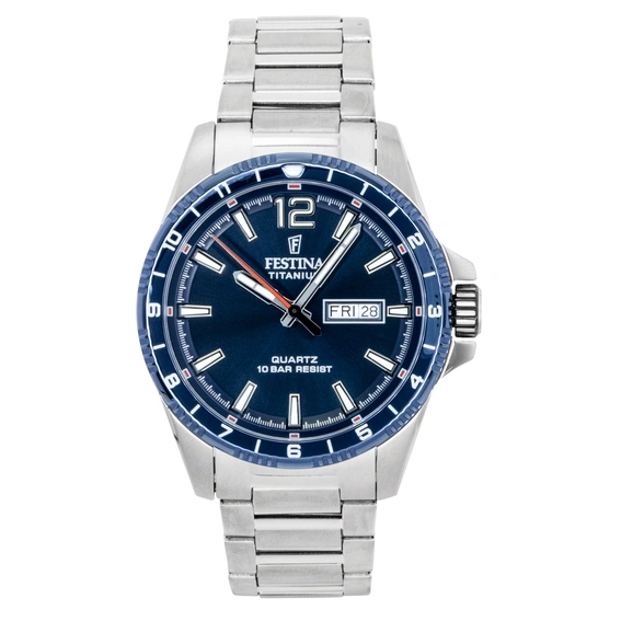 Festina Titanium Analog Blue Dial Quartz F20698-2 100M Men's Watch