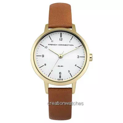 FCUK White Dial Leather Strap Quartz FC1256TG Women's Watch