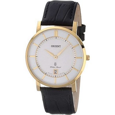 Orient Classic Leather Strap Dressy White dial ควอตซ์ FGW01002W0 นาฬิกาข้อมือผู้ชาย