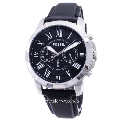 Fossil Grant Chronograph Black Leather Strap FS4812 Men\'s Watch