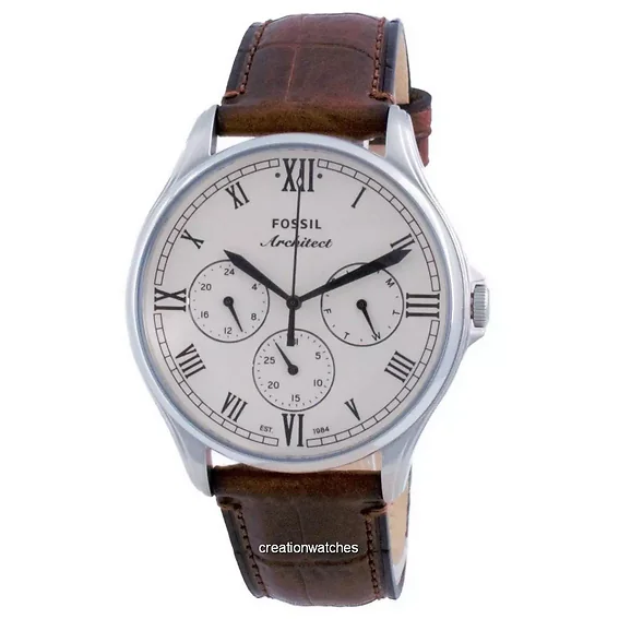 Fossil ARC-02 Cream Dial Stainless Steel Chronograph Quartz FS5800 Men's Watch