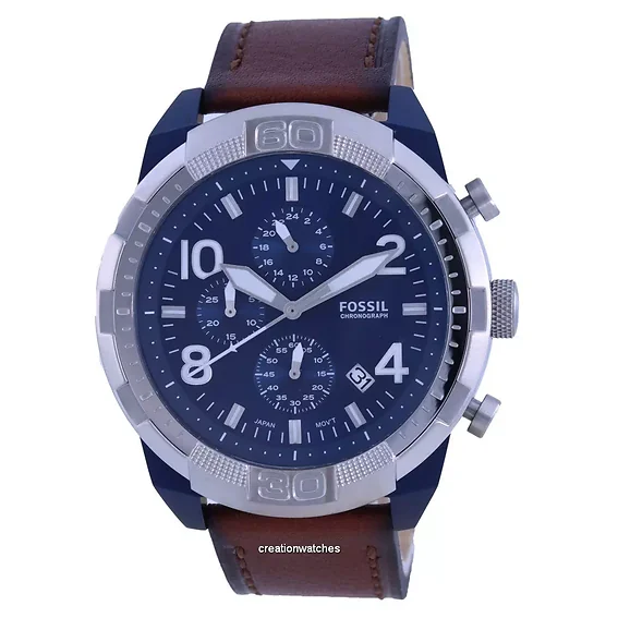 Fossil Bronson Chronograph Leather Strap Quartz FS5829 Men's Watch