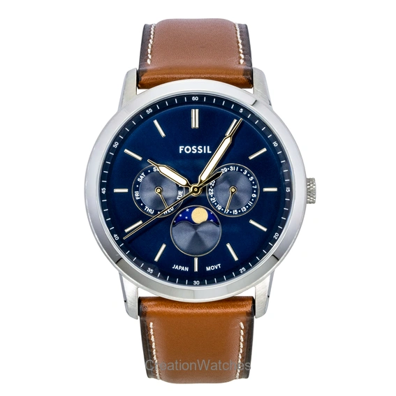 Fossil Neutra Moonphase Leather Strap Multifunction Blue Dial Quartz FS5903 Men's Watch