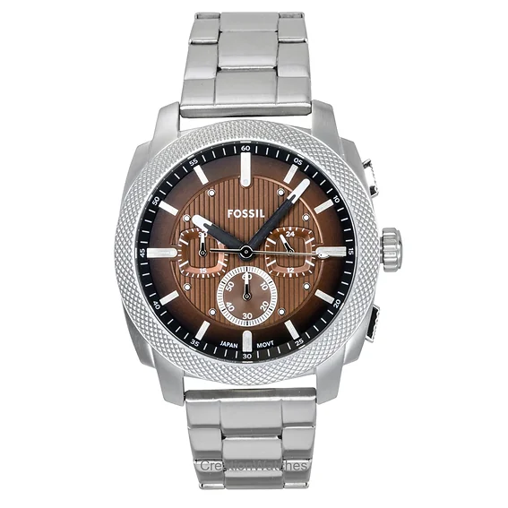 Fossil Machine Chronograph Stainless Steel Brown Dial Quartz FS6144 Men's Watch