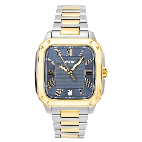 Fossil Crosby Two Tone Stainless Steel Blue Dial Quartz FS6161 Men's Watch