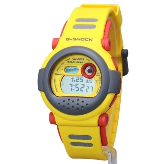 Casio G-Shock Digital Smartphone Link Yellow Resin Strap Quartz G-B001MVE-9 200M Men's Watch With Extra Strap