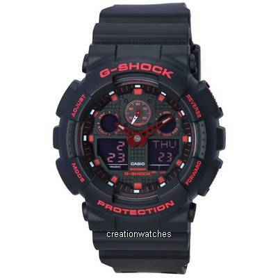 Relógio masculino Casio G-Shock Ignite Red Series analógico digital de quartzo GA-100BNR-1A GA100BNR-1 200M