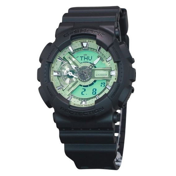 Zegarek męski Casio G-Shock analogowy cyfrowy z żywicy miętowo-zielona tarcza kwarcowy GA-110CD-1A3 200M męski zegarek