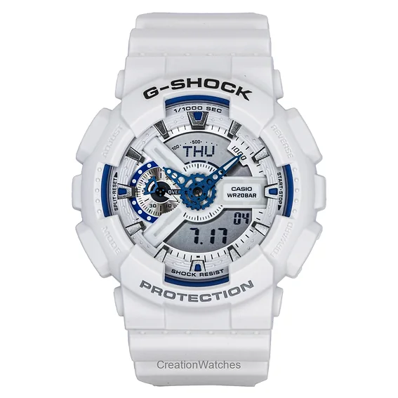 Casio G-Shock Analog Digital Resin Strap White Dial Quartz GA-110HDS-7A 200M Men's Watch