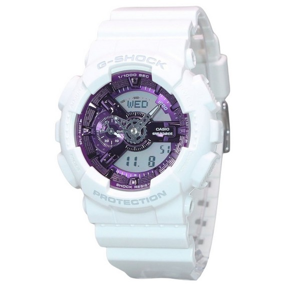 卡西歐 G-Shock 季節性系列 2023 類比數位紫色錶盤石英 GA-110WS-7A 200M 男士手錶