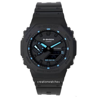 Casio G-Shock Neon Accent อะนาล็อกดิจิตอลควอตซ์ GA-2100-1A2 GA2100-1A2 200M นาฬิกาข้อมือผู้ชาย