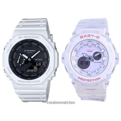 Casio Analog Digital Quartz Couple's Watch Combo Set - GA-2100-7A And BGA-270S-7A