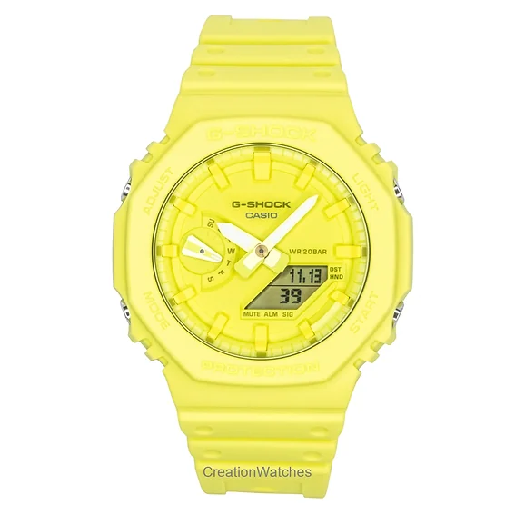 Casio G-Shock Analog Digital Bio-Based Resin Strap Green Dial Quartz GA-2100-9A9 200M Men's Watch