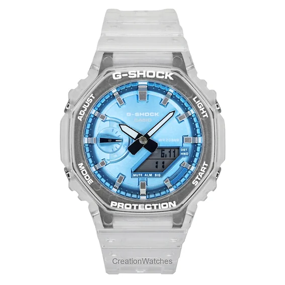 Casio G-Shock Analog Digital Resin Strap Blue Dial Quartz GA-2100BM-7A2 200M Unisex Watch