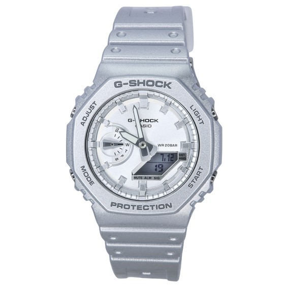 Đồng hồ Casio G-Shock Analog Digital Retrofuture Series Kim loại thạch anh màu bạc GA-2100FF-8A 200M Đồng hồ nam