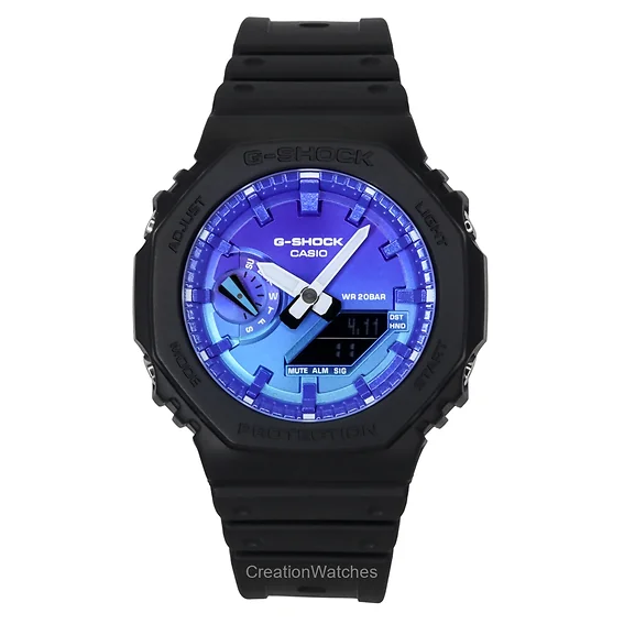 Casio G-Shock Analog Digital Bio-Based Resin Strap Blue Dial Quartz GA-2100FL-1A 200M Men's Watch