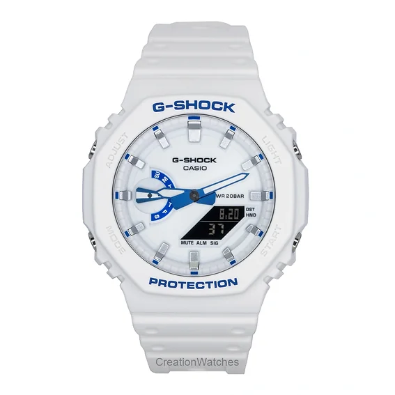 Casio G-Shock Analog Digital Resin Strap White Dial Quartz GA-2100HDS-7A1 200M Men's Watch
