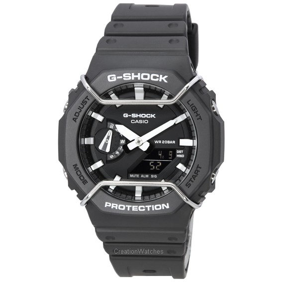 卡西歐 Tone-on-Tone G-Shock 模擬數字黑色錶盤石英 GA-2100PTS-8A GA2100PTS-8 200M 男士手錶 zh-CHS