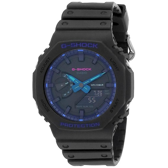 Relógio masculino Casio G-Shock analógico digital preto mostrador GA-2100VB-1A GA2100VB-1 200M