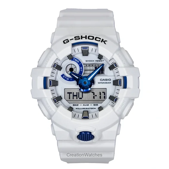 Casio G-Shock Analog Digital Resin Strap White Dial Quartz GA-700HDS-7A 200M Men's Watch