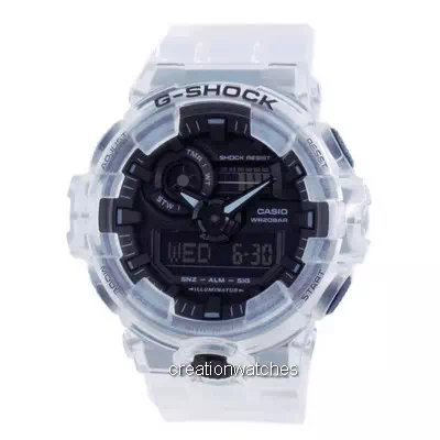 Casio G-Shock Transparent Pack อะนาล็อก ดิจิตอล ควอตซ์ Diver's GA-700SKE-7A GA700SKE-7 200M นาฬิกาผู้ชาย