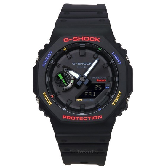 Мужские часы Casio G-Shock Mobile Link с аналоговым цифровым черным циферблатом и солнечной батареей GA-B2100FC-1A 200M