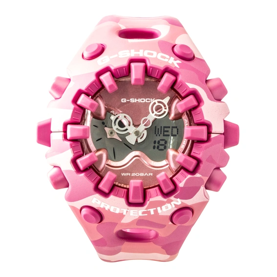 Casio G-Shock Analog Digital Resin Strap Pink Dial Quartz GA-V01CMG-4A 200M Women's Watch