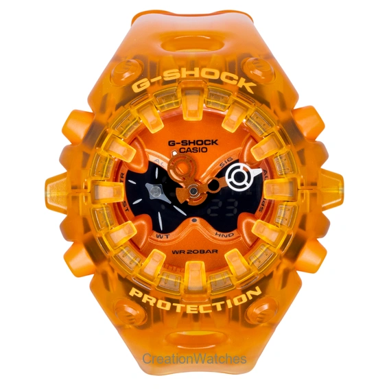Casio G-Shock Resin Strap Analog Digital Orange Dial Quartz GA-V01SKE-4A 200M Men's Watch