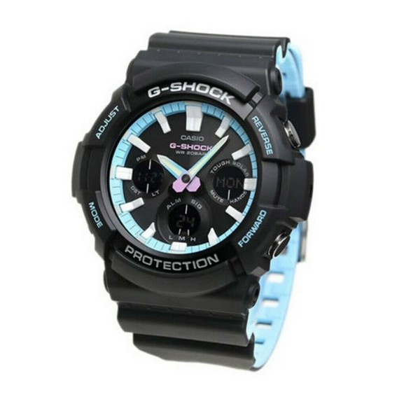 Casio G-Shock Analog Digital Resin Strap Black Dial Solar GAS-100PC-1A Men's Watch