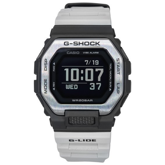 Casio G-Shock Move G-Lide Mobile Link Bracelet en résine grise numérique Quartz GBX-100TT-8 200M Montre pour homme