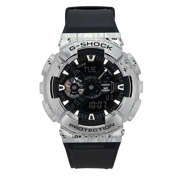 Casio G-Shock G-Steel Analog Digital Grunge Camouflage Resin Strap Black Dial Quartz GM-110GC-1A 200M Men's Watch