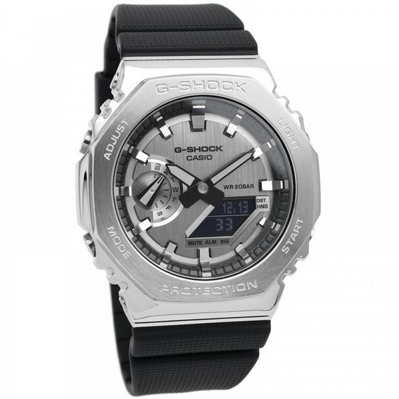 Casio G-Shock Correa de resina digital analógica cubierta de metal GM-2100-1A GM2100-1 200M Reloj para hombre