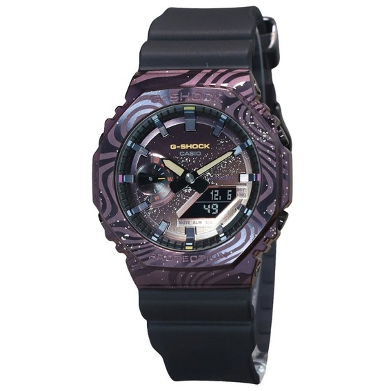 Relógio masculino Casio G-Shock Milky Way Galaxy edição limitada com mostrador multicolorido quartzo GM-2100MWG-1A 200M