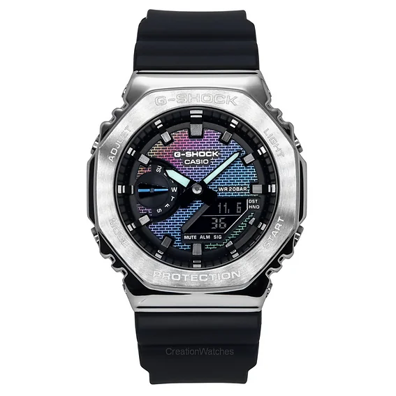 Casio G-Shock Analog Digital Rainbow Brick Wall Multicolor Dial Quartz GM-2100RW-1A 200M Men's Watch